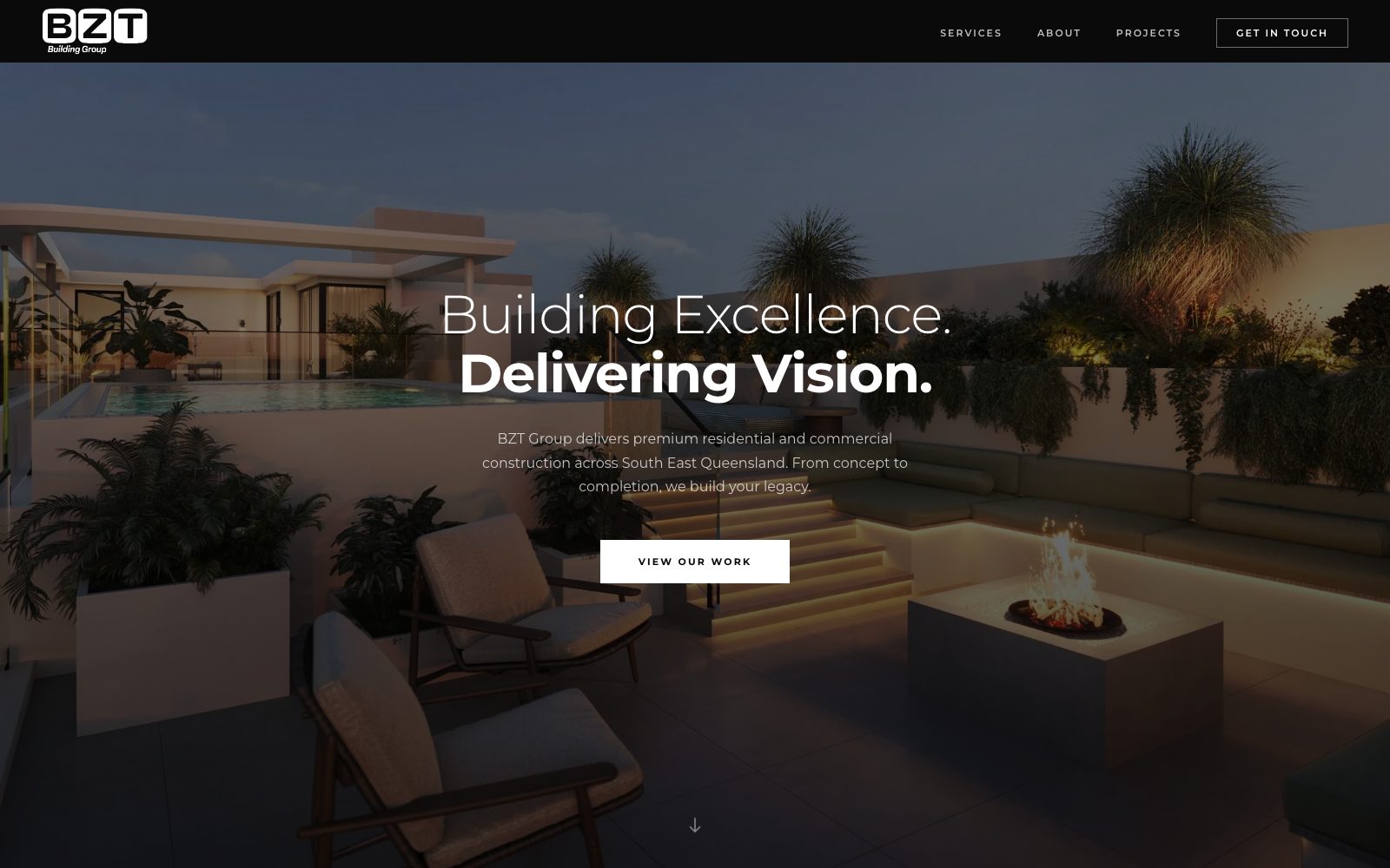 Website for BZT Building Group, premium builder in South East Queensland, by Mino Design and Digital